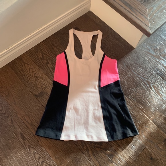 🍋Lululemon Cool Racerback Surf Bonded Tank - parfait pink / black - Picture 1 of 5